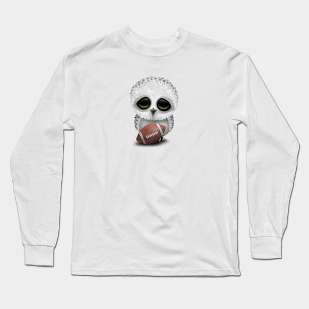 Cute Baby Owl Playing With Football Long Sleeve T-Shirt by jeffbartels